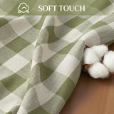 NEW Retails $79, Softalker Outdoor Checkered Tablecloth Rectangle, Spring Summer Linen Cotton Gingham Table Cloth with Tassel, Heavy Duty Wrinkle Free Buffalo Plaid Table Cover for Picnic Camping - 55 x 102 Inch, Sage