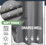 NEW Hotel Fabric Stall Shower Curtain Machine Washable with Snap in Removable Liner Shower Curtain for Bathroom Bathtubs Spa (Grey, 54" (W) X74 (H))
