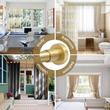 NEW Retails $45, YNL Gold Shower Curtain Rod 32-80 Inch(2.7-6.6ft), Non Slip, Never Rust, No Drill Stainless Steel Spring Tension Shower Rod, Telescoping Curtain Rod for Bathroom Window Living Room