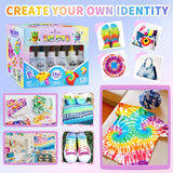 NEW 24 Colors Tie Dye Kit, Tie Dye Set for Kids, Pre-Filled Bottles, Non Toxic Permanent Fabric Dye Art Set, Easy DIY Fabric Art - Create Fun (24 Colors)