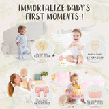 NEW Beautifully Illustrated Complete Baby Keepsake for Recording Every Moment of Baby Growth, Baby Room Decor Poster My First Times, Baby Milestone Cards, Date Stamp, Baby Inkless Footprint Kit