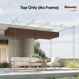 NEW Outsunny 8.2' x 8.4' Retractable Pergola Canopy Replacement for 10' x 10' Frame, Pergola Cover Replacement (Cover Top Only), Coffee