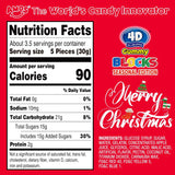 NEW Amos 4D Christmas Candy Gummy Blocks Seasonal Edition, Christmas Gift Gluten Free, Xmas-themed Theater Box 3.53oz Pack, BB: JA/12/26