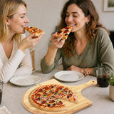 NEW 1 Pc Wooden Pizza Peel 15.7 Inches Bamboo Pizza Peel Cutting Board Pie Platters Paddle Spatula with Handle for Baking Oven Vegetables Fruits Cheese Board Homemade Kitchen Accessory