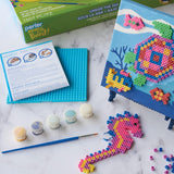 NEW Retails $46, Perler Under The Sea Acrylic Paint and Fuse Bead Craft Kit, Finished Project 10" x 10", Multicolor 1511 Piece