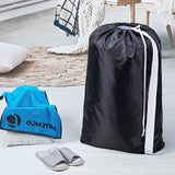 NEW HOMEST 2 Pack XL Nylon Laundry Bag with Strap, Large Dirty Clothes Organizer, Easy Fit a Laundry Hamper or Basket, Can Carry Up to 4 Loads of Laundry, Black and Sky Blue
