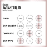 NEW Maybelline New York Radiant Liquid Medium Coverage Hydrating Foundation, Vanilla, 30 Milliliters