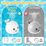 NEW Rechargeable Light Up Whale Bath Toys for babies & kids 6 Months+, Whale Sprinkler Spray Water Pool Bathtub Toy