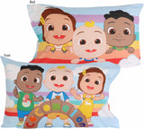 NEW Retails $90, CoComelon 4-Piece Twin Bedding Set EXPRESSIONS – Kids Comforter, Fitted Sheet, Flat Sheet & Pillowcase – Soft & Cozy – for Boys & Girls – Machine Washable