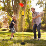 NEW Teamaze Flying Disc Game Set, Height Adjustable Disc Toss Game with Bottle, Score Tracker, Bottle Bash Game Set Bottle Drop Yard Games for Family Adult & Kid Outdoor Yard Lawn Beach