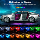 NEW Bawoo Interior Car Lights, Car LED Strip Light Waterproof 48 LED Lights for Car with APP Control, RGB Music Sync Under Dash Car Light with Car Charger, DC (Large/APP & Box Control)
