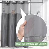 NEW Hotel Fabric Stall Shower Curtain Machine Washable with Snap in Removable Liner Shower Curtain for Bathroom Bathtubs Spa (Grey, 54" (W) X74 (H))