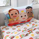 NEW Retails $90, CoComelon 4-Piece Twin Bedding Set EXPRESSIONS – Kids Comforter, Fitted Sheet, Flat Sheet & Pillowcase – Soft & Cozy – for Boys & Girls – Machine Washable