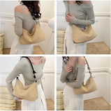 NEW NUXMAW Summer Woven Purses for Women, Straw Purses and Handbags, Women's Straw Shoulder Bags, Spring Crochet Purse, Black Handle