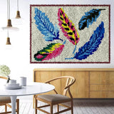 NEW ShangGan Feather Latch Hook Kits Rug Making Canvas Kits for Adults Kids! 23.62" X 15.75"