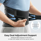 NEW Retails $46, FREETOO Back Support Belt for Back Pain Relief with 6 Stays, Adjustable Back Brace for Men/Women for work, Anti-skid Lower Lumbar Support with 16-hole Air Mesh for Sciatica (Sz M, Waist: 29.5''-37.4'')