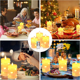 NEW HIYAA LED Flameless Candle, LED Candles with Embedded String Lights, 3 Pack Battery Operated Candles with Remote Control, 24-Hour Timer Function, Dancing Flame, Real Wax