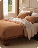 NEW Retails $170, Bedsure Cotton Duvet Cover King - 100% Cotton Waffle Weave Hazel Duvet Cover King Size, GentleSoft™ and Breathable Bedding Set for All Season, 104"x90"