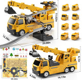 NEW TEMI Engineering Crane, Kids Construction Truck Toys for 3 4 5 6 7 Years Old - Car Race Tracks, Excavator, Boy Toys for 3-5 Year Old Toddlers, Gift Toys for Boys & Girls Aged 4-6, Outdoor Playset