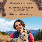 NEW Sealed, Zuke's Savoury Chews Dog Treats, Grass-Fed Beef Recipe Bully-Shaped Chews - 454 g Pouch (1 Pack), BB: 03/27