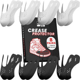 NEW KP 8 Shoe Crease Protectors | Crease Guards for Dunk Low, Air Force, Jordan | 4 White + 4 Black | Sneaker Crease Protector