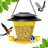 NEW Retails $87, YYWMWM Solar Bird Feeder Outdoors Wild Bird Feeders Metal Mesh Bird Feeder Outside Hanging Bird Feeder 2.5 lbs Capacity Yellow