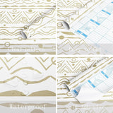 NEW 3 Rolls Heroad Brand Light Brown Geometric Peel and Stick Wallpaper Boho Contact Paper Removable Wallpaper 78.7"x16.1", 3 Rolls