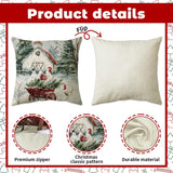 NEW Hunken 18x18 Inch Christmas Pillow Covers - Set of 4. Winter Farmhouse Decor, Holly Jolly, and Winter Holiday Designs. Zippered Cushion Cases for Home Couch, Xmas Series