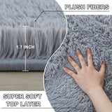 NEW Grey Area Rug 8x10 for Bedrooms, Large Fluffy Rugs for Living Room Decor, Ultra Soft Shag Fuzzy Rug, Non-Slip Area Rugs for Nursery Girls Boys