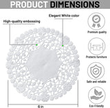 NEW White Round Paper Lace Doilies set of 2 ( 2 packs of 100) by The Baker Celebrations; Made in Canada (6-inch)