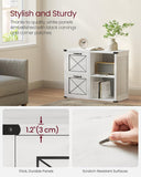 NEW Assembled VASAGLE Farmhouse Barn Door Style Lateral File Cabinet, Storage Cabinet in Rustic White! Great for Office or any room as storage cabinet!