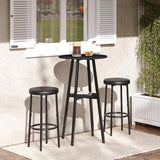 NEW Retails $83, HOOBRO Bar Table, Round Pub Table, 2-Tier Bistro Table with Storage, 37.4" High for Small Spaces, with Top Particleboard for Kitchen, Easy to Assemble, Black