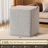 NEW Extra Large Capacity Storage Bag, Non Woven Fabric Material Storage Container with Reinforced Handle, Foldable Cotton Storage Bins for Blanket, Pillows, Comforters and Quilts (150L)