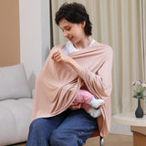 NEW Seejoy Nursing Cover for Breastfeeding, 360°Full Coverage Nursing Poncho, Rayon Soft & Breathable Breastfeeding Cover up, Warm Natural Pink