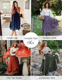 NEW Retails $65, SCARLET DARKNESS Women Long Asymmetric Tiered Renaissance Elastic Waist Maxi Skirt with Pockets, Army Green, Sz M