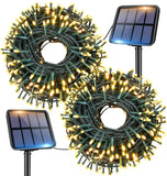NEW Pipiruew Outdoor 2 Pack 66FT 200 LED Solar Powered IP65 Waterproof with 8 Lighting Modes Fairy Lights, Warm White