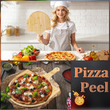 NEW 1 Pc Wooden Pizza Peel 15.7 Inches Bamboo Pizza Peel Cutting Board Pie Platters Paddle Spatula with Handle for Baking Oven Vegetables Fruits Cheese Board Homemade Kitchen Accessory