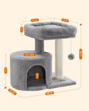 NEW FEANDREA Cat Tree Tower with Sisal-Covered Scratching Posts, Light Grey