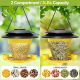 NEW Retails $87, YYWMWM Solar Bird Feeder Outdoors Wild Bird Feeders Metal Mesh Bird Feeder Outside Hanging Bird Feeder 2.5 lbs Capacity Yellow