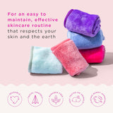 NEW ERASE YOUR FACE Makeup Remover Cloths - Reusable Microfiber Face Towels to Cleanse & Remove Makeup - Water Activated, Dual-Sided Design for Easy Use (8 Count)