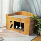 NEW Retails $59, ikeoat Cat Scratcher House, Cat Cardboard Box with 2 PCS Cat Scratch Pads, Sofa Shaped Scratcher Cat Toy for Indoor Cats, Easy to Assemble