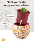 NEW PieceRelax 3D Puzzle Planter 80 Pieces - Flower Pot - Dancing Leaves in Fall, Home Decor Flower Pots for Indoor Cactus, Succulents Pots