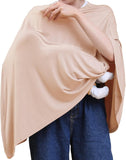 NEW Seejoy Nursing Cover for Breastfeeding, 360°Full Coverage Nursing Poncho, Rayon Soft & Breathable Breastfeeding Cover up, Warm Natural Pink