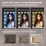 NEW Retails $140, Hansong Bluetooth Vanity Mirror with Lights Hollywood Makeup Mirror with 15 LED Bulbs Lighted Vanity Mirror with Bluetooth 3 Lighting Modes White, 23x18"