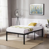 NEW VECELO 18" Twin Platform Tall Bed Frame, Heavy Duty Steel Slat/Easy Assembly Mattress Foundation/No Box Spring Needed, Retails $112