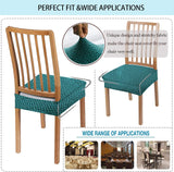 NEW LANSHENG Dining Chair Seat Covers Set of 4, Waterproof Kitchen Chair Covers, Stretch Removable Washable Dining Chair Protector Slipcovers for Dining Room (Set of 4, Teal)