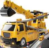 NEW TEMI Engineering Crane, Kids Construction Truck Toys for 3 4 5 6 7 Years Old - Car Race Tracks, Excavator, Boy Toys for 3-5 Year Old Toddlers, Gift Toys for Boys & Girls Aged 4-6, Outdoor Playset