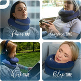 NEW Retails $60, BCOZZY Chin Supporting Travel Pillow Supports the Head, Neck and Chin in in Any Sitting Position. A Patented Product. Adult Size, NAVY, Large