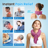 NEW Retails $33, DICEVER OutCool U-Flex Neck Coolers, Migraine Shoulder Relief Tube Wraps Cap, Large Reusable Ice Packs for Injuries, Stress, Hangover, Summer Hot Flashes, Outdoor Working, Travel, Pink