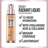 NEW Maybelline New York Radiant Liquid Medium Coverage Hydrating Foundation, Vanilla, 30 Milliliters